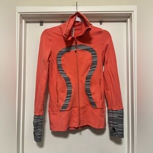 Lululemon Womens Salmon In Stride Full Zip Workout Jogging Jacket Size 4